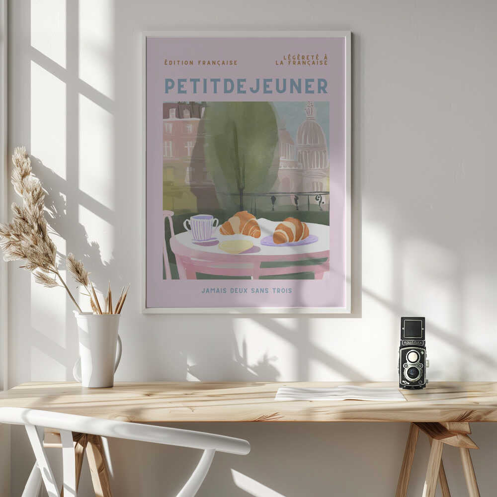 Parisian Balcony Breakfast Art Print UK — Food Calm Wall Art — Kitchen — Wall It All Prints