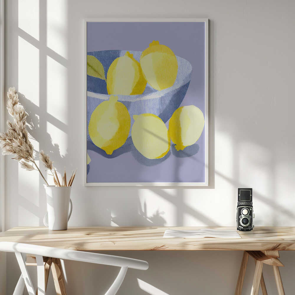 Fresh Yellow Lemons Art Print UK — Food Vibrant Wall Art — Kitchen — Wall It All Prints
