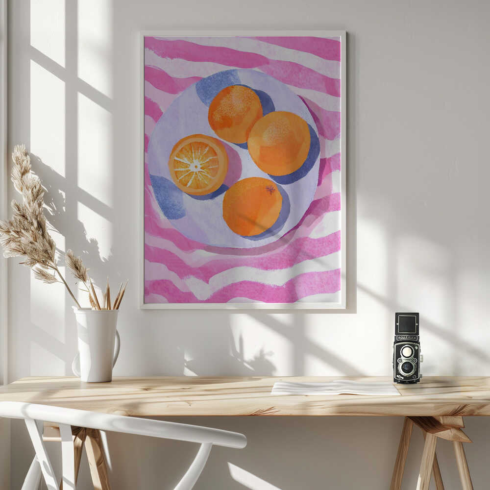 Vibrant Citrus Plate Art Print UK — Food Vibrant Wall Art — Kitchen — Wall It All Prints