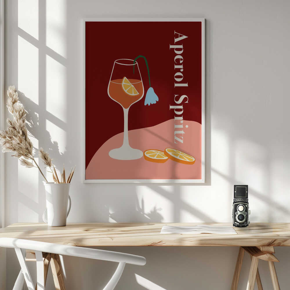 Refreshing Spritz Drink Art Print UK — Botanical Dark Wall Art — Kitchen — Wall It All Prints