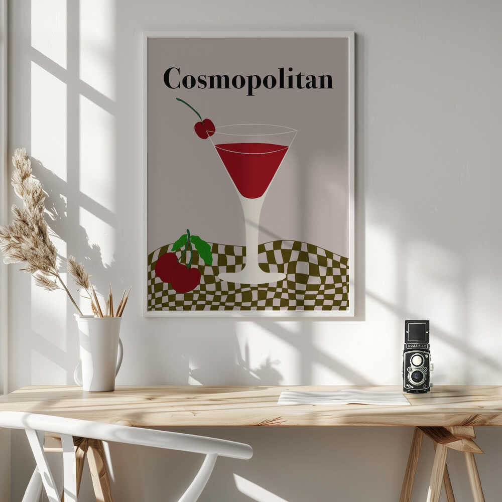 Cosmopolitan Cocktail Chic Art Print UK — Abstract Minimal Wall Art — Kitchen — Wall It All Prints