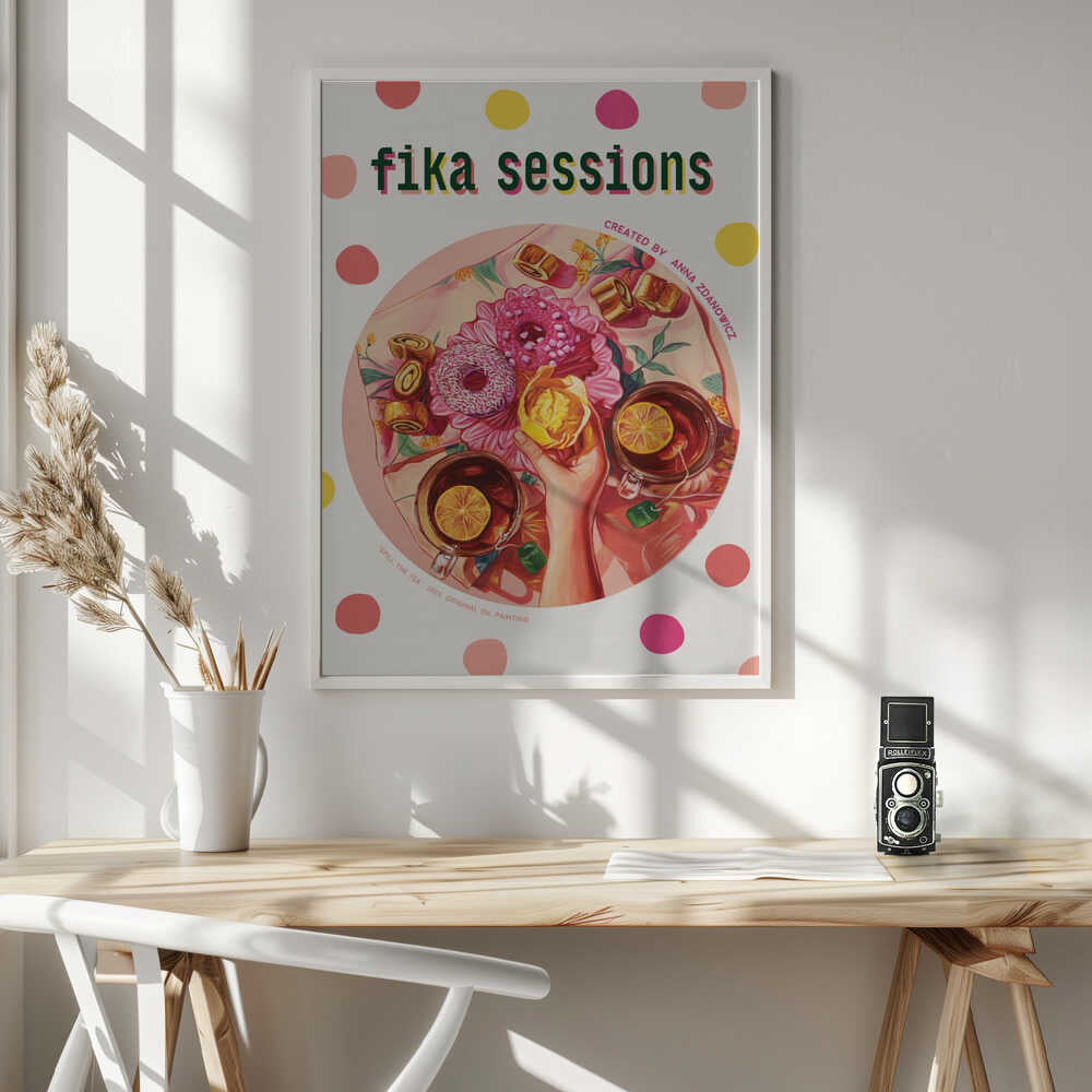 Sweet Fika Sessions Art Print UK — Food Vibrant Wall Art — Kitchen — Wall It All Prints