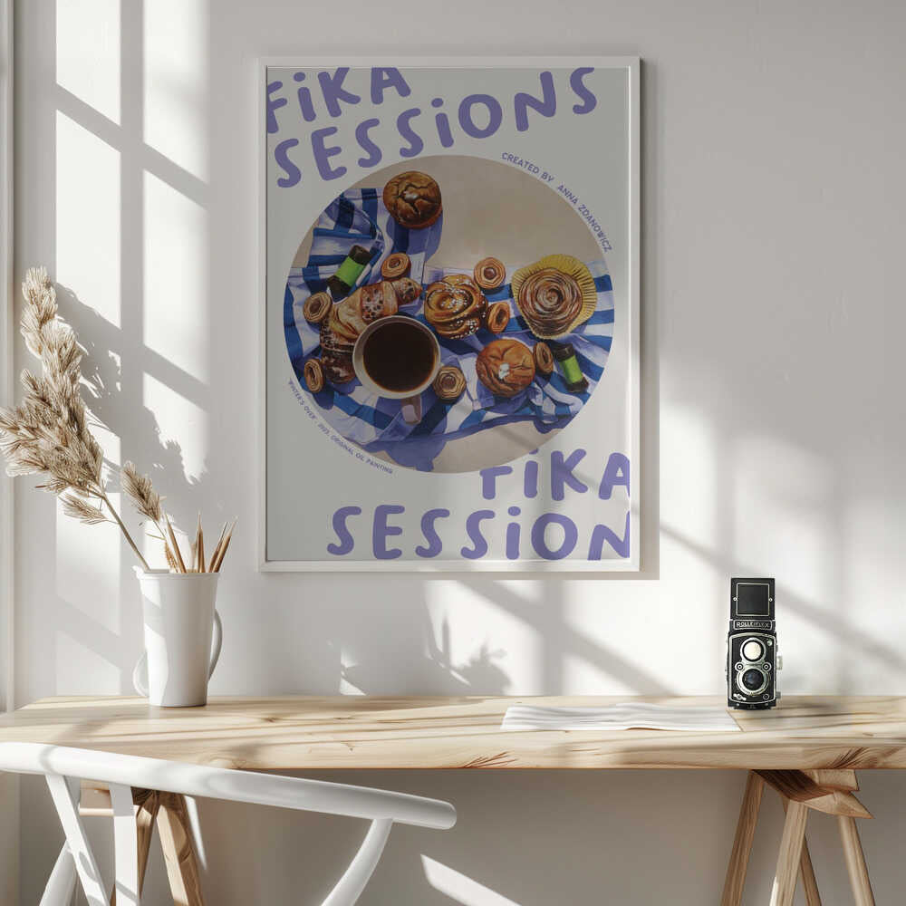Fika Coffee and Pastries Art Print UK — Food Vibrant Wall Art — Kitchen — Wall It All Prints