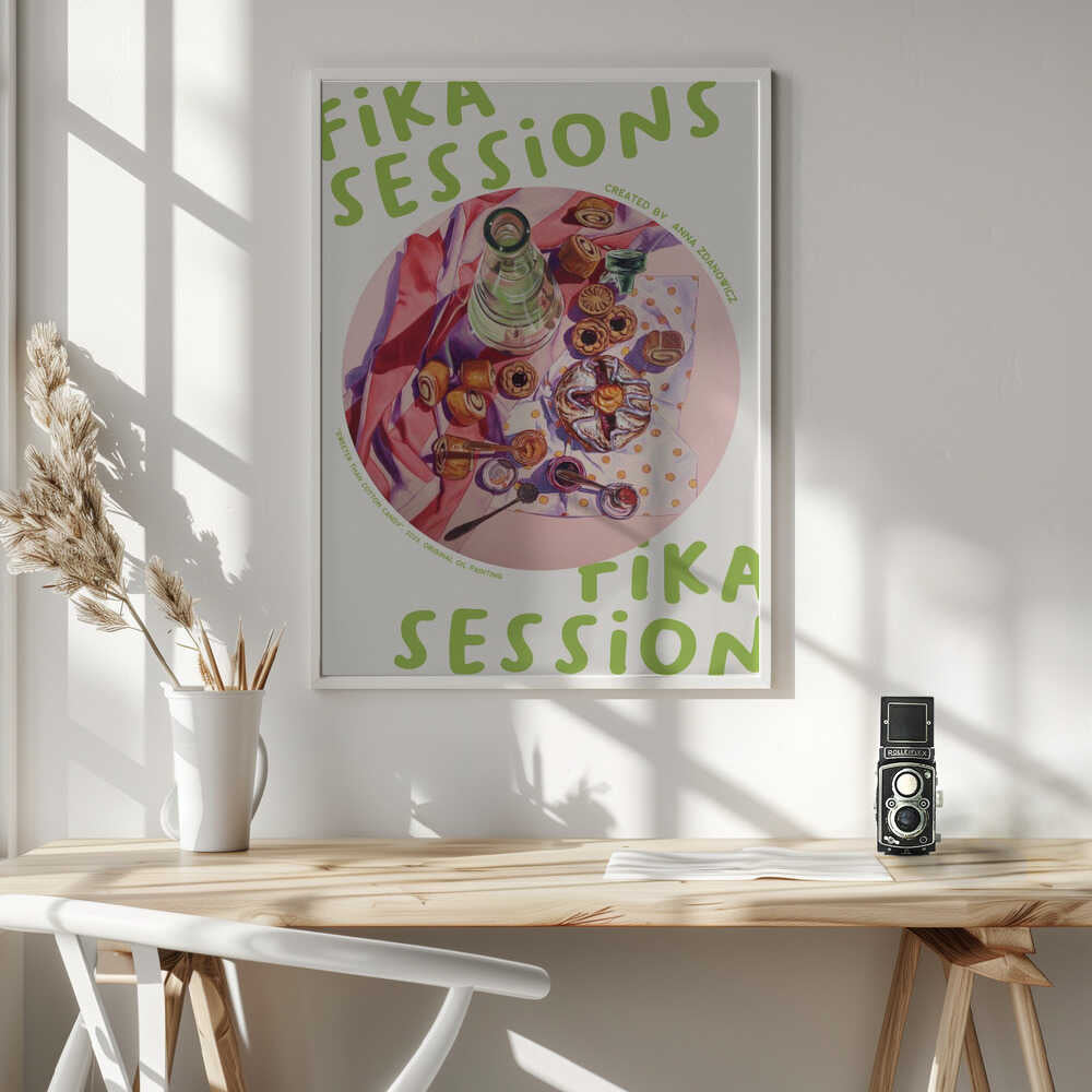 Sweet Fika Pastries Art Print UK — Food Vibrant Wall Art — Kitchen — Wall It All Prints
