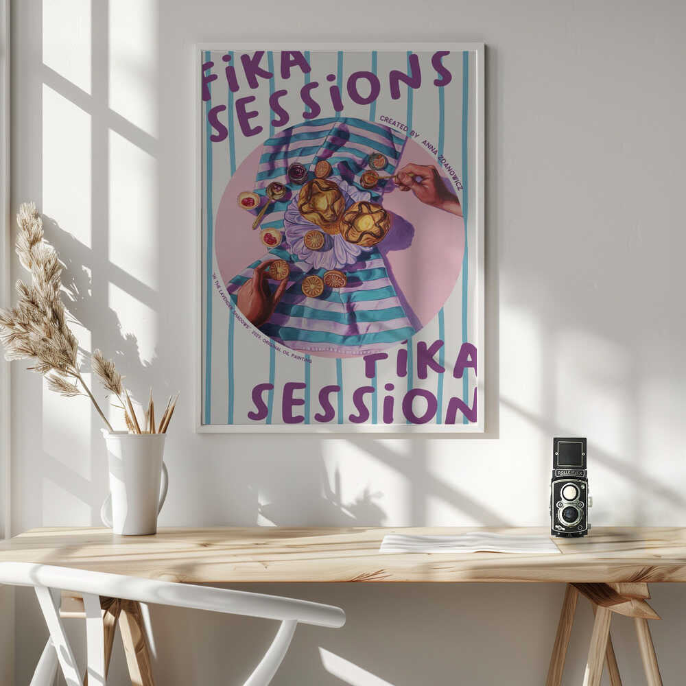 Sweet Fika Coffee Break Art Print UK — Botanical Vibrant Wall Art — Kitchen — Wall It All Prints