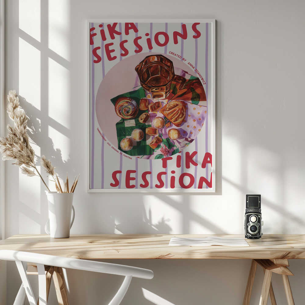 Colorful Fika Treats Art Print UK — Botanical Fresh Wall Art — Kitchen — Wall It All Prints