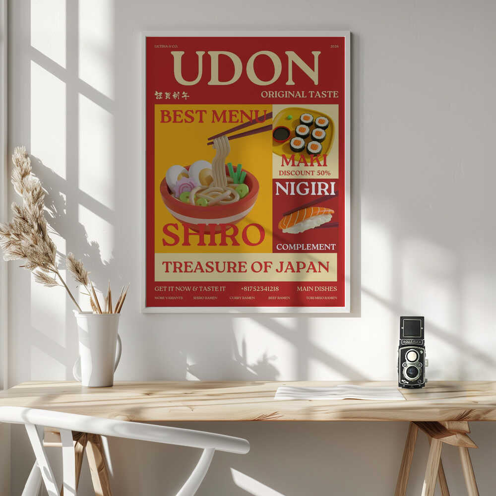 Japanese Udon And Sushi Art Print UK — Japanese Fresh Wall Art — Kitchen — Wall It All Prints