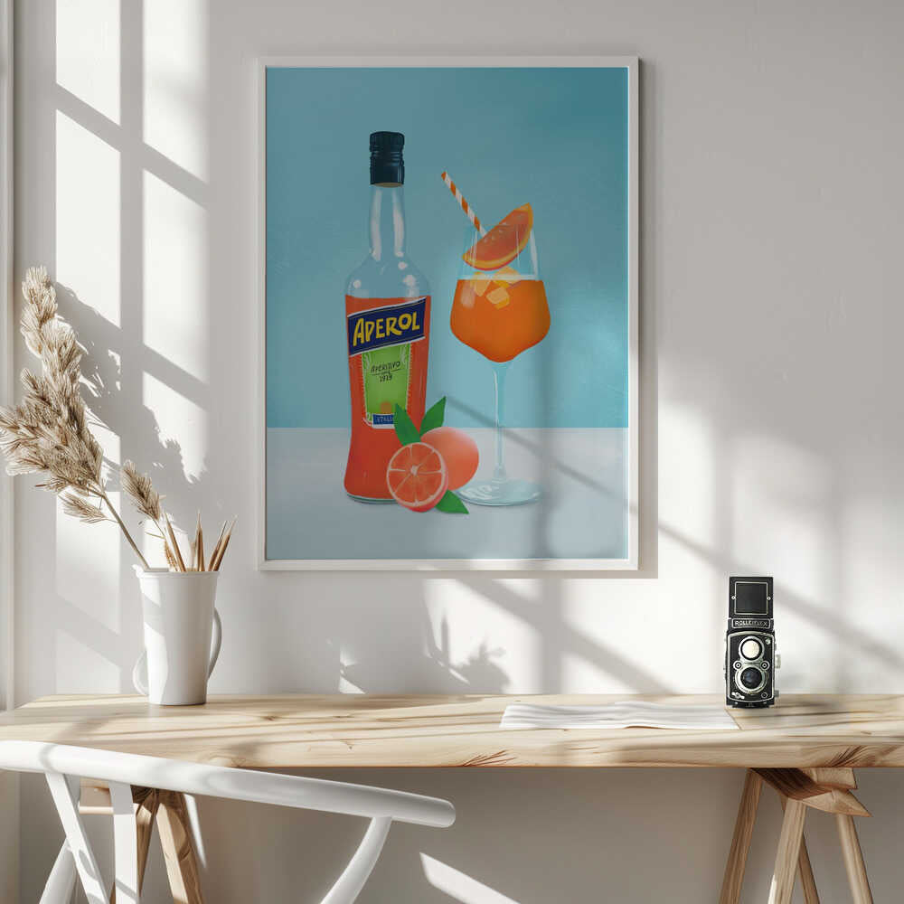 Aperol Spritz Art Print UK — Food Vibrant Wall Art — Kitchen — Wall It All Prints
