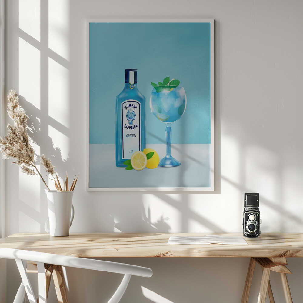 Gin Cocktail Art Print UK — Food Vibrant Wall Art — Kitchen — Wall It All Prints