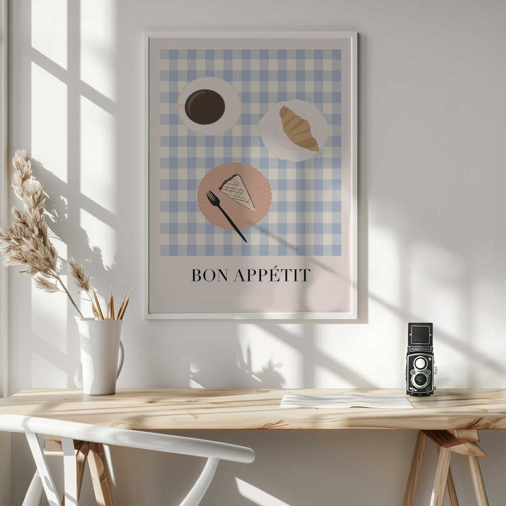 Sweet Parisian Breakfast Art Print UK — Abstract Calm Wall Art — Kitchen — Wall It All Prints
