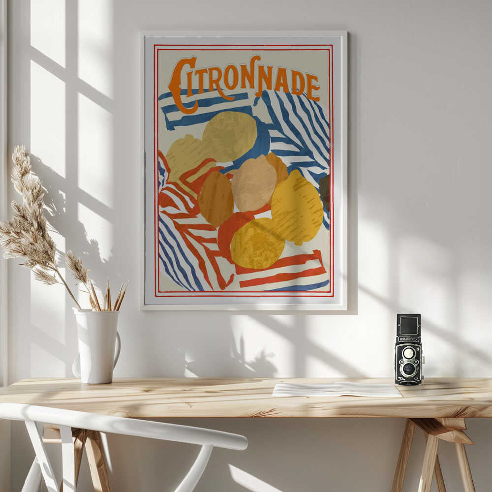 Citronnade Summer Stripes Art Print UK — Abstract Vibrant Wall Art — Kitchen — Wall It All Prints