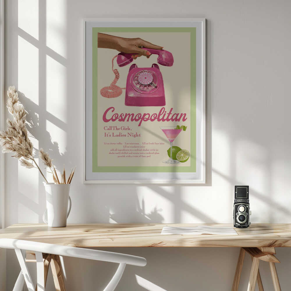 Jlr Cocktails Cosmopolitan Art Print UK — Vintage Vibrant Wall Art — Living Room — Wall It All Prints