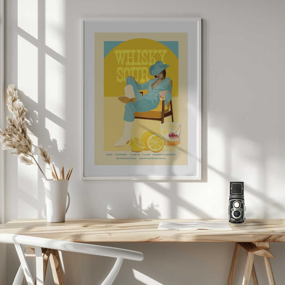Jlr Cocktails Whiskysour Art Print UK — Portrait Vibrant Wall Art — Kitchen — Wall It All Prints