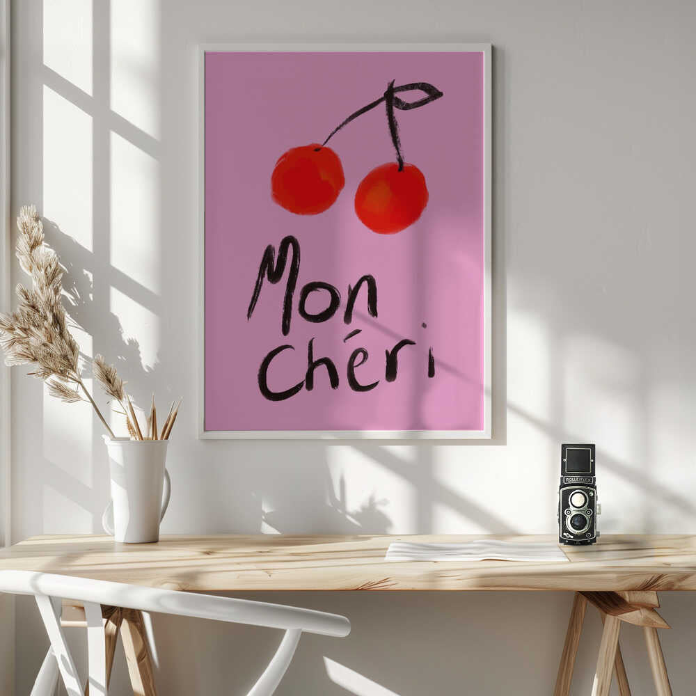 Mon Cheri Cherries Art Print UK — Abstract Vibrant Wall Art — Kitchen — Wall It All Prints