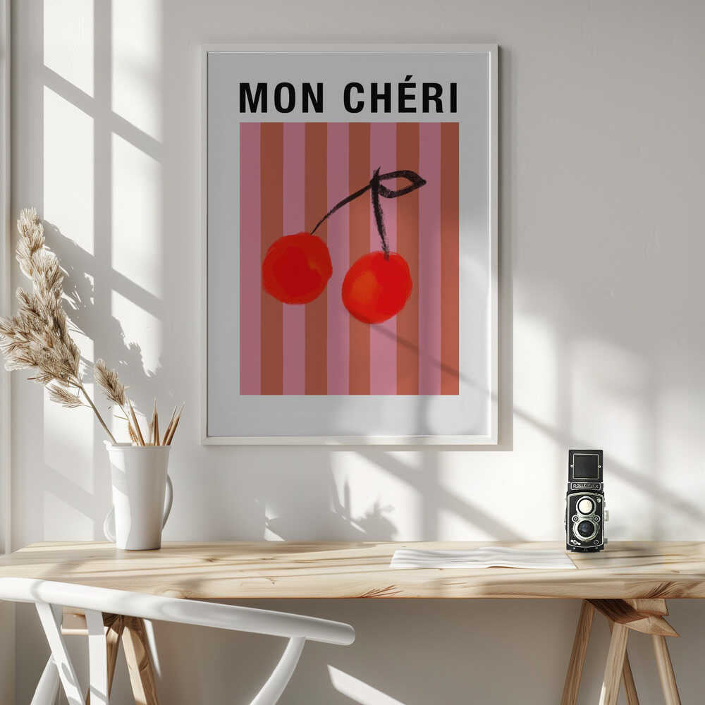 Mon Chéri Cherries Art Print UK — Abstract Vibrant Wall Art — Kitchen — Wall It All Prints