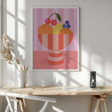 Fruit in Striped Bowl Art Print UK — Food Vibrant Wall Art — Kitchen — Wall It All Prints