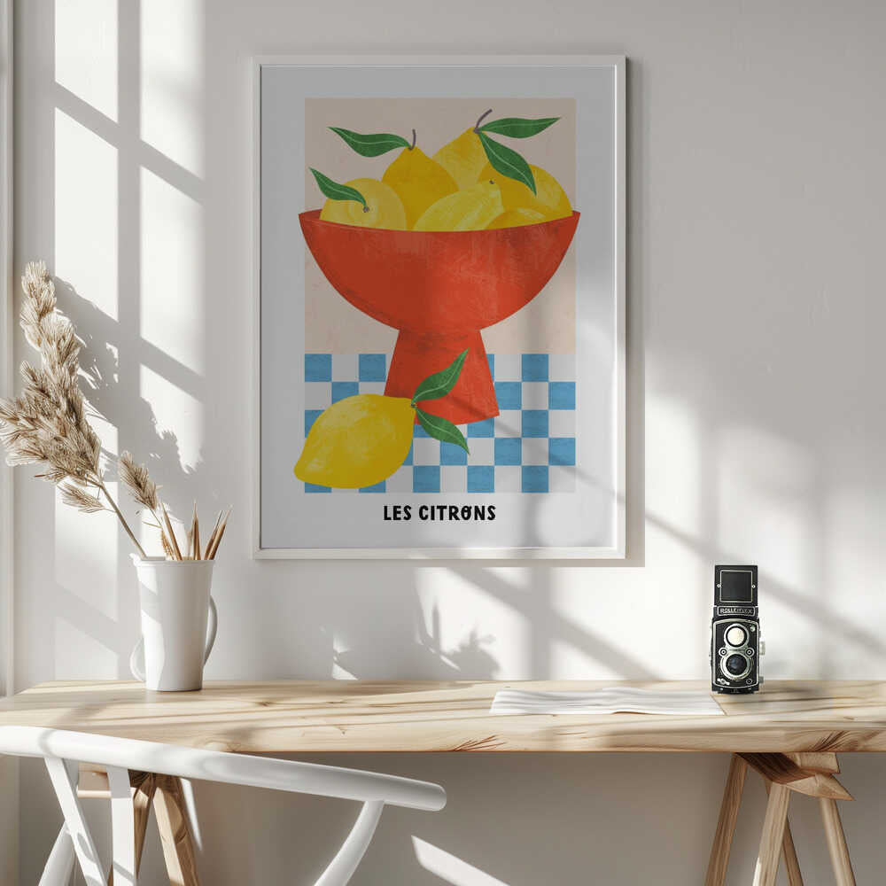 Les Citrons Art Print UK — Abstract Vibrant Wall Art — Kitchen — Wall It All Prints