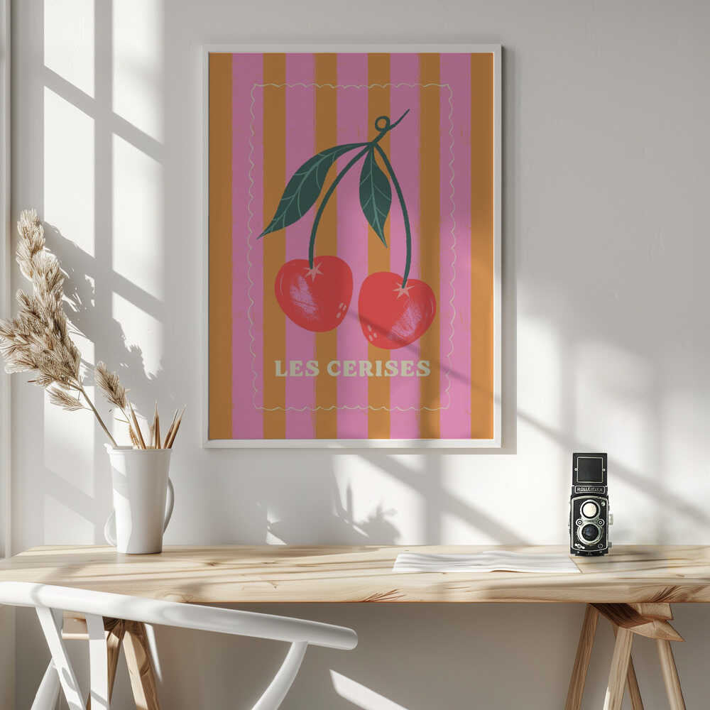 Les Cerises Art Print UK — Vintage Vibrant Wall Art — Kitchen — Wall It All Prints