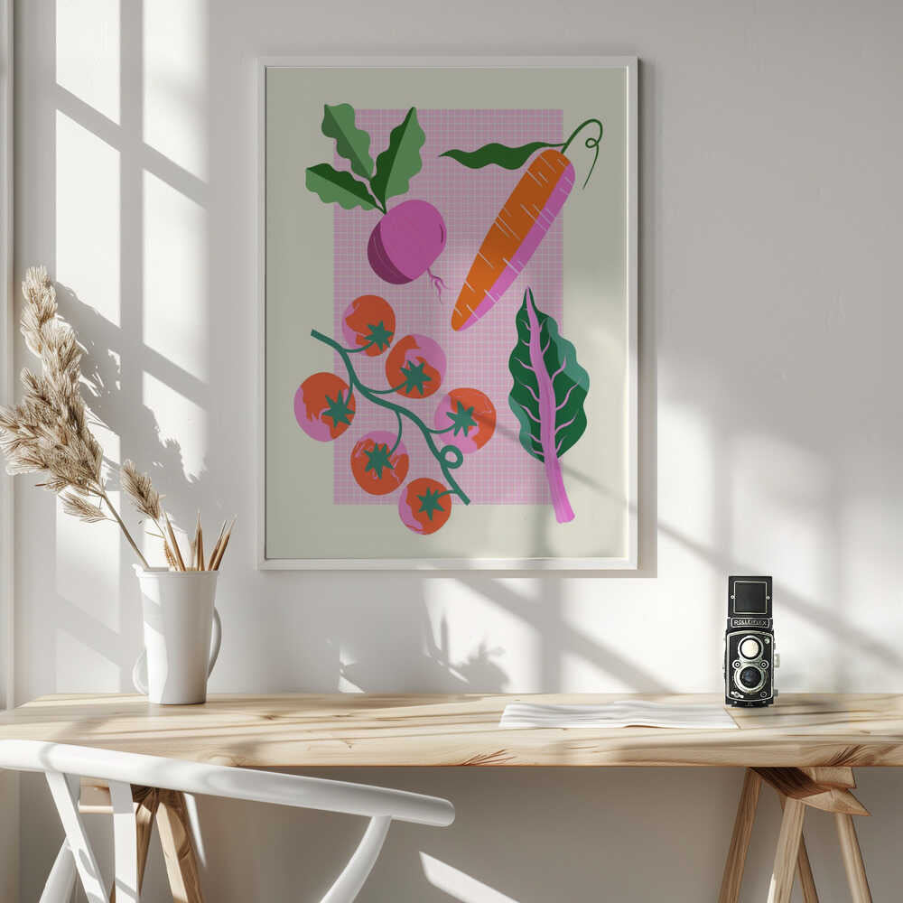 Veggies Art Print UK — Botanical Vibrant Wall Art — Kitchen — Wall It All Prints