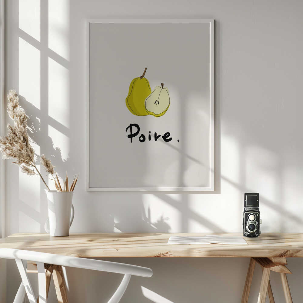 Fresh Cut Pear Art Print UK — Abstract Vibrant Wall Art — Kitchen — Wall It All Prints