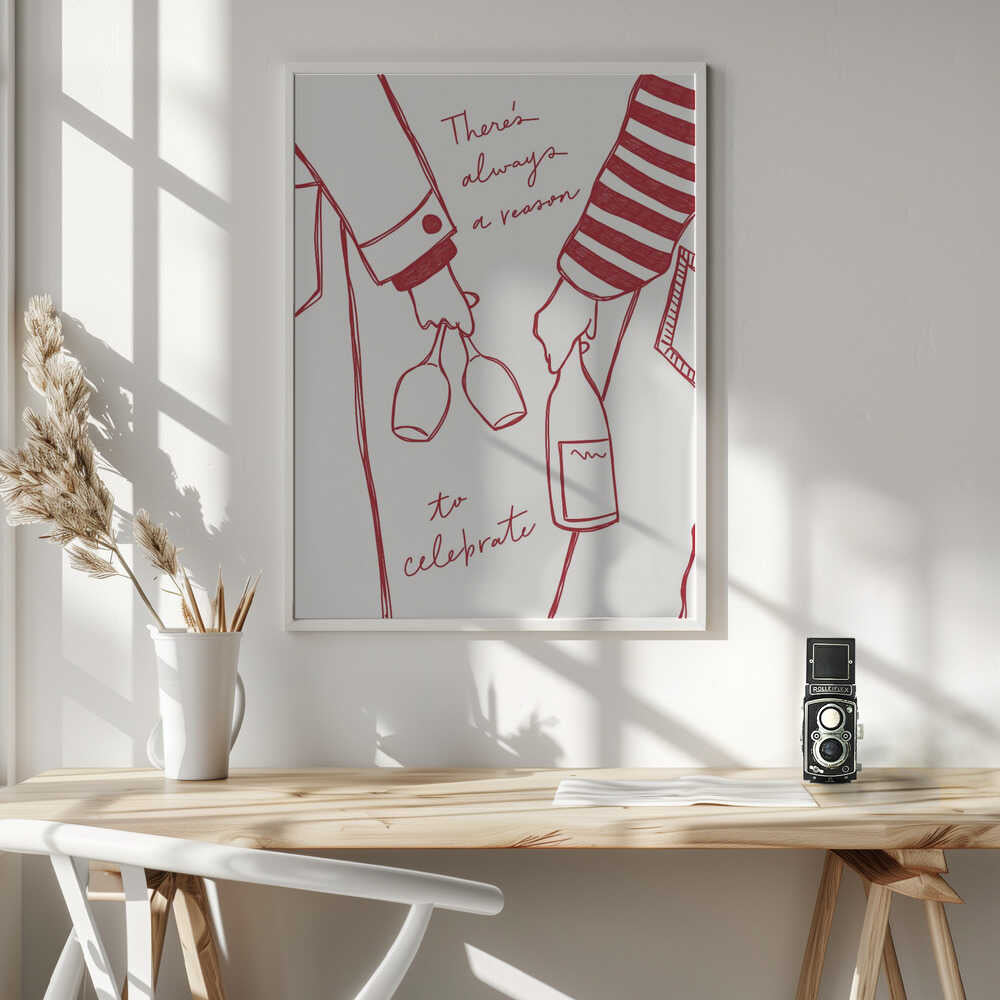 Cheers To Celebration Art Print UK — Abstract Minimal Wall Art — Kitchen — Wall It All Prints