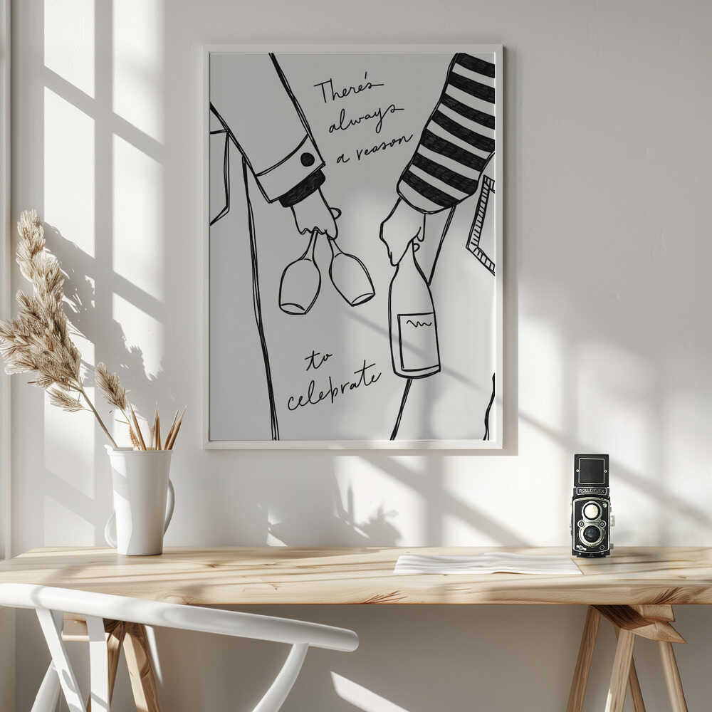 Cheers to Celebration Art Print UK — Food Dark Wall Art — Kitchen — Wall It All Prints