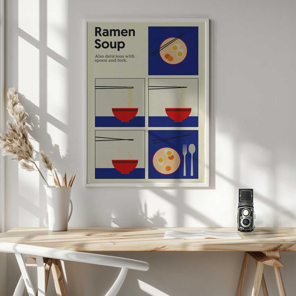 Poster Ramen Soup Art Print UK — Japanese Minimal Wall Art — Kitchen — Wall It All Prints