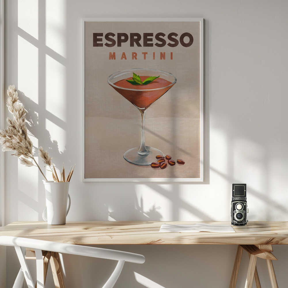 Espresso Martini Cocktail Bar Decor Art Print UK — Dark Moody Dark Wall Art — Kitchen — Wall It All Prints