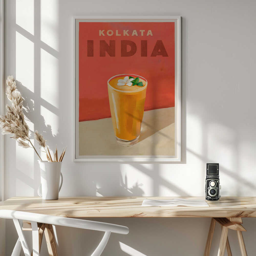 Travel Poster Cocktail Kolkata India Art Print UK — Botanical Vibrant Wall Art — Living Room — Wall It All Prints
