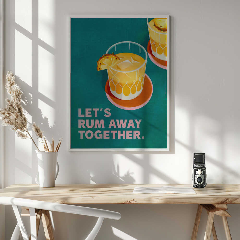 Rum Away Beach Bar Cocktail Art Art Print UK — Landscape Fresh Wall Art — Living Room — Wall It All Prints