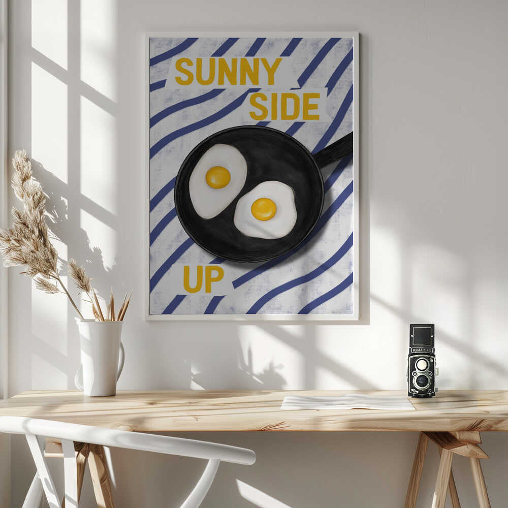 Sunny Side Up Eggs Art Print UK — Abstract Vibrant Wall Art — Kitchen — Wall It All Prints