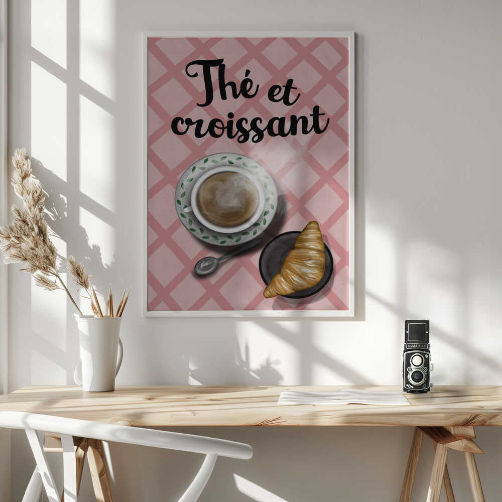 Warm Tea and Croissant Art Print UK — Food Warm Wall Art — Kitchen — Wall It All Prints