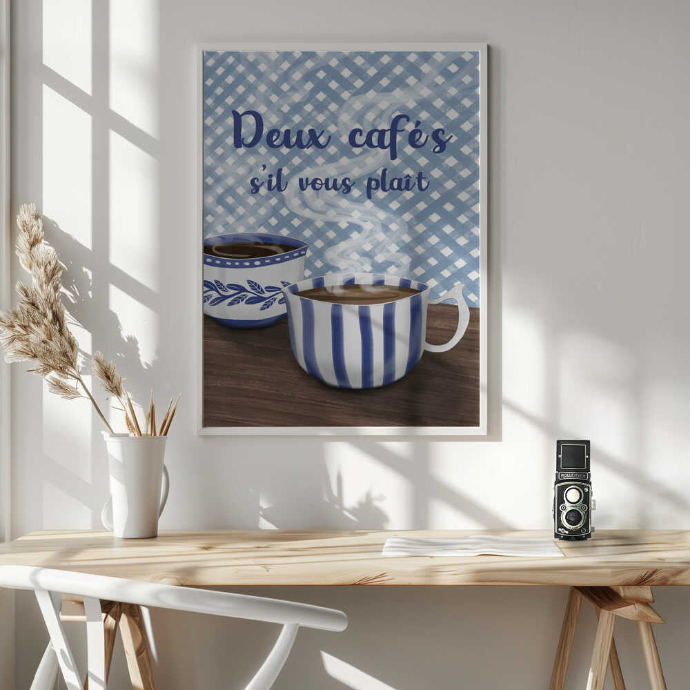 Two French Coffees Art Print UK — Food Warm Wall Art — Kitchen — Wall It All Prints