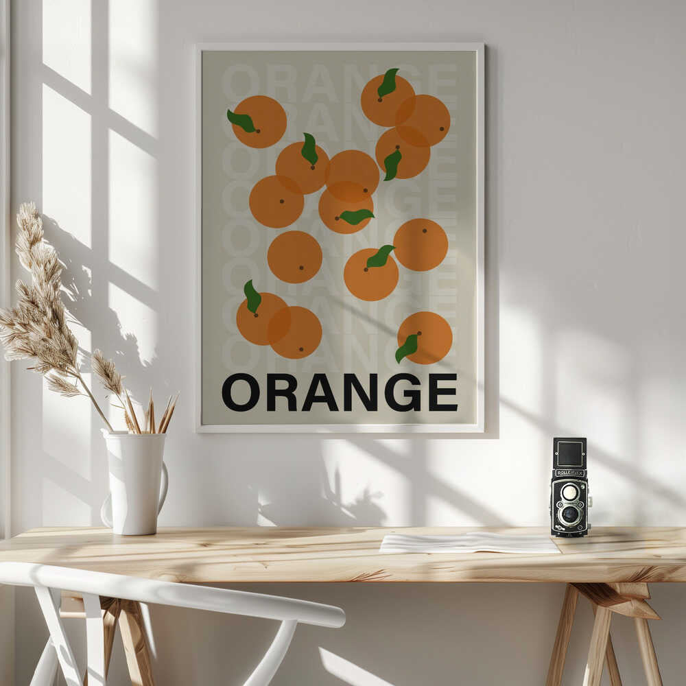Fresh Orange Design Art Print UK — Botanical Vibrant Wall Art — Kitchen — Wall It All Prints