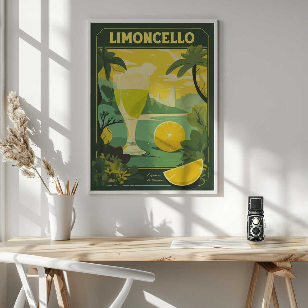 Limoncello Lemon Landscape Art Print UK — Landscape Vibrant Wall Art — Kitchen — Wall It All Prints