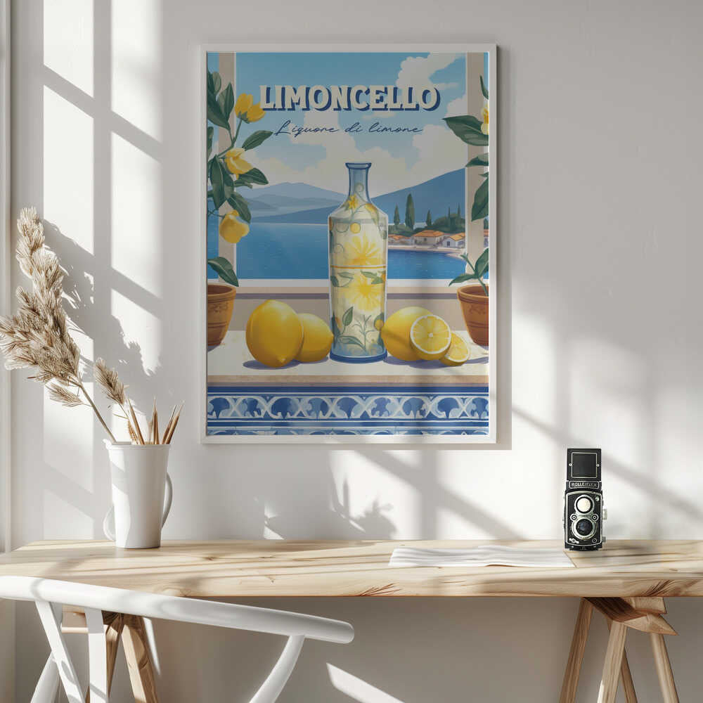 Limoncello Lake View Art Print UK — Botanical Vibrant Wall Art — Kitchen — Wall It All Prints