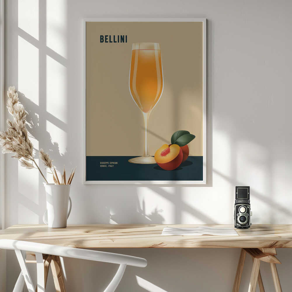 Refreshing Peach Bellini Art Print UK — Abstract Minimal Wall Art — Kitchen — Wall It All Prints