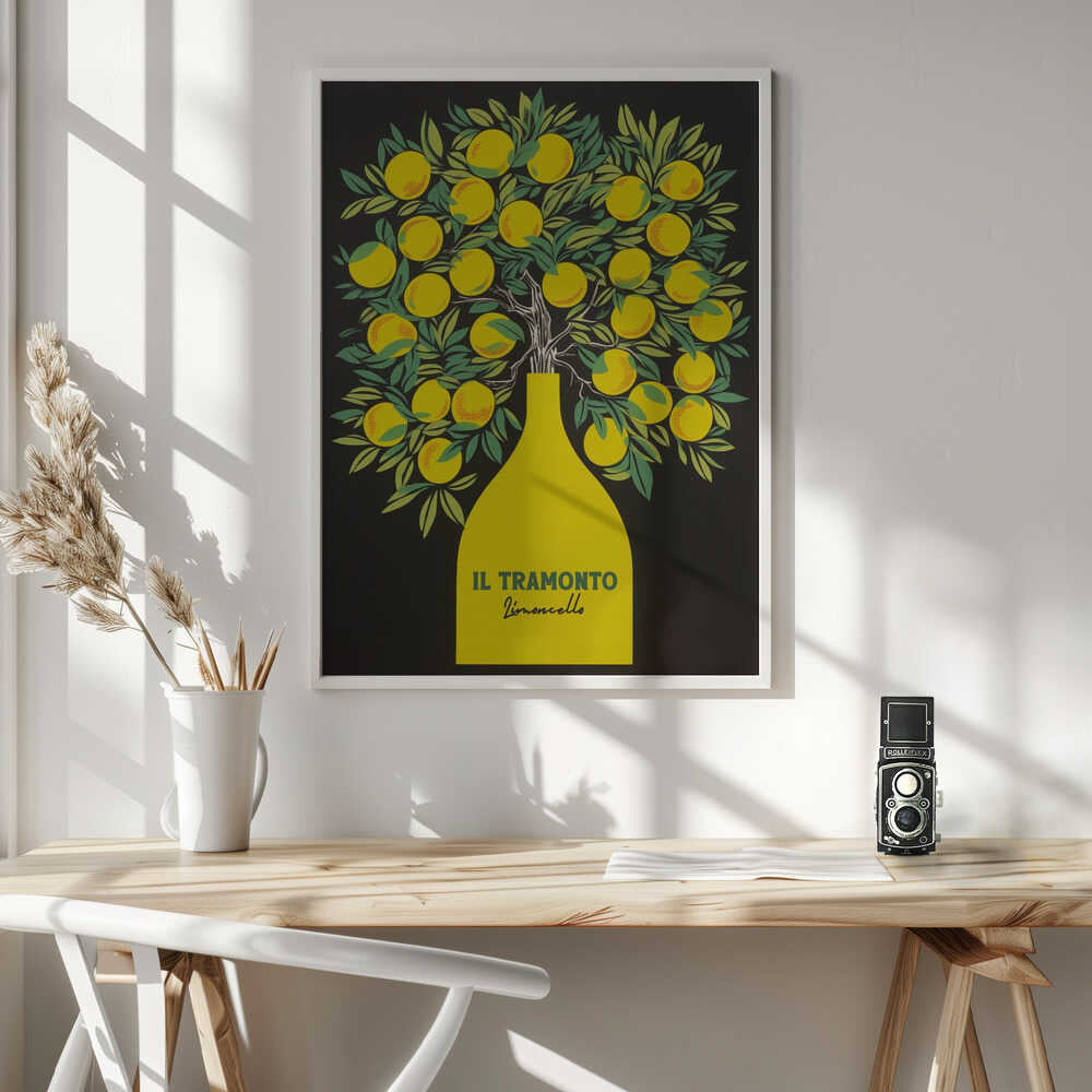 Vibrant Limoncello Lemons Art Print UK — Botanical Vibrant Wall Art — Kitchen — Wall It All Prints