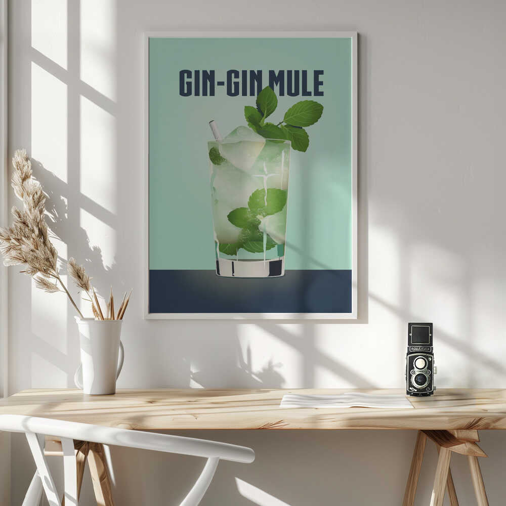 Gin Gin Mule Art Print UK — Abstract Minimal Wall Art — Office — Wall It All Prints