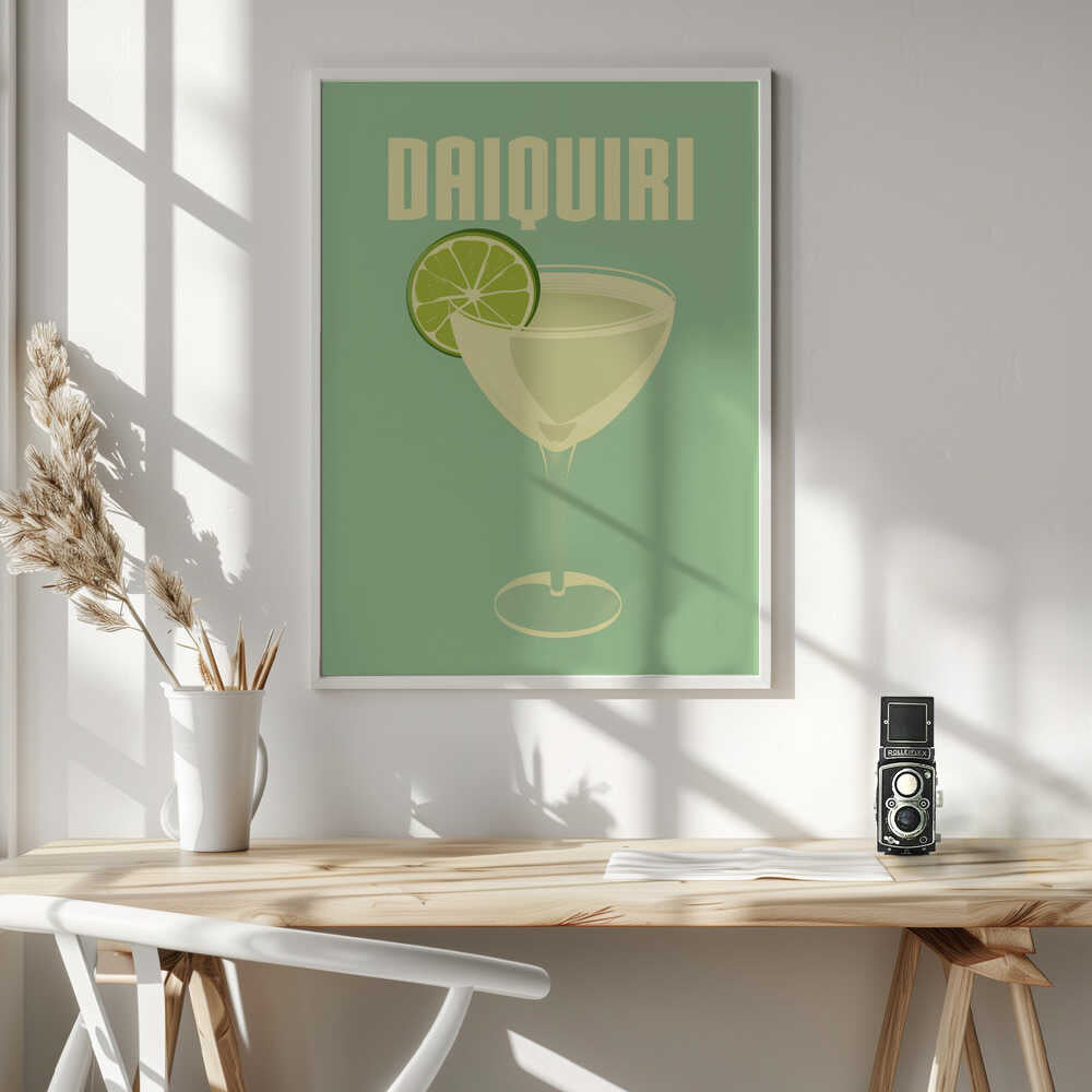 Retro Lime Daiquiri Art Print UK — Abstract Vibrant Wall Art — Kitchen — Wall It All Prints