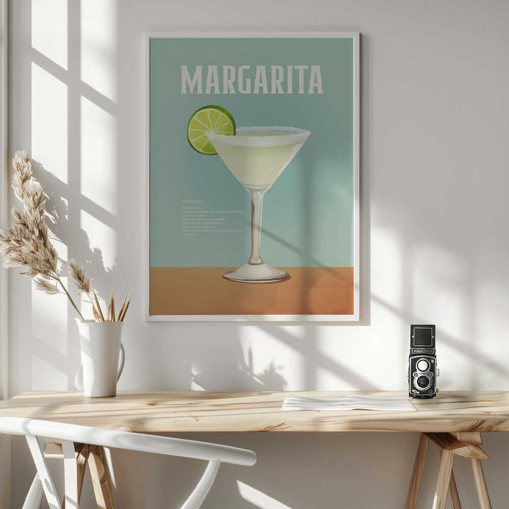 Margarita Cocktail Recipe Art Print UK — Vintage Fresh Wall Art — Living Room — Wall It All Prints