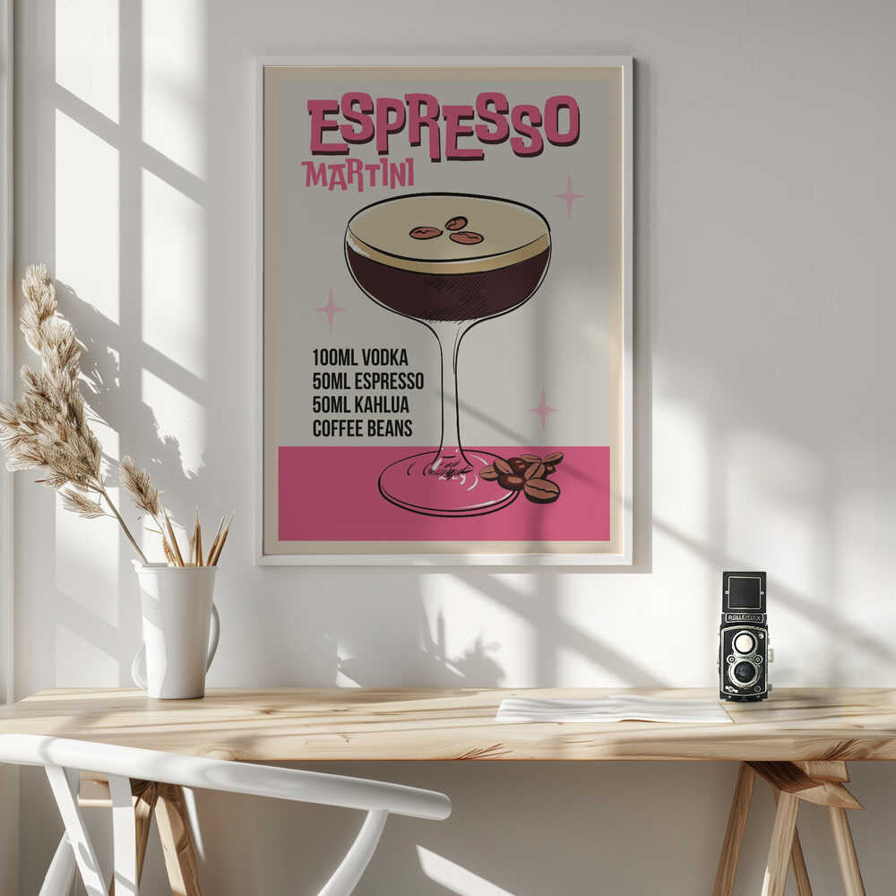 Retro Espresso Martini Art Print UK — Abstract Vibrant Wall Art — Kitchen — Wall It All Prints