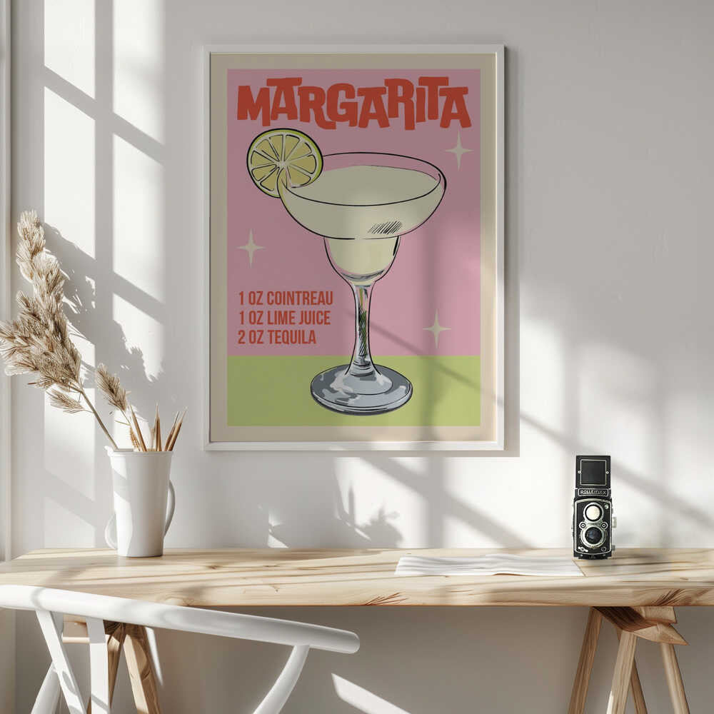 Margarita Cocktail Recipe Art Print UK — Abstract Vibrant Wall Art — Kitchen — Wall It All Prints