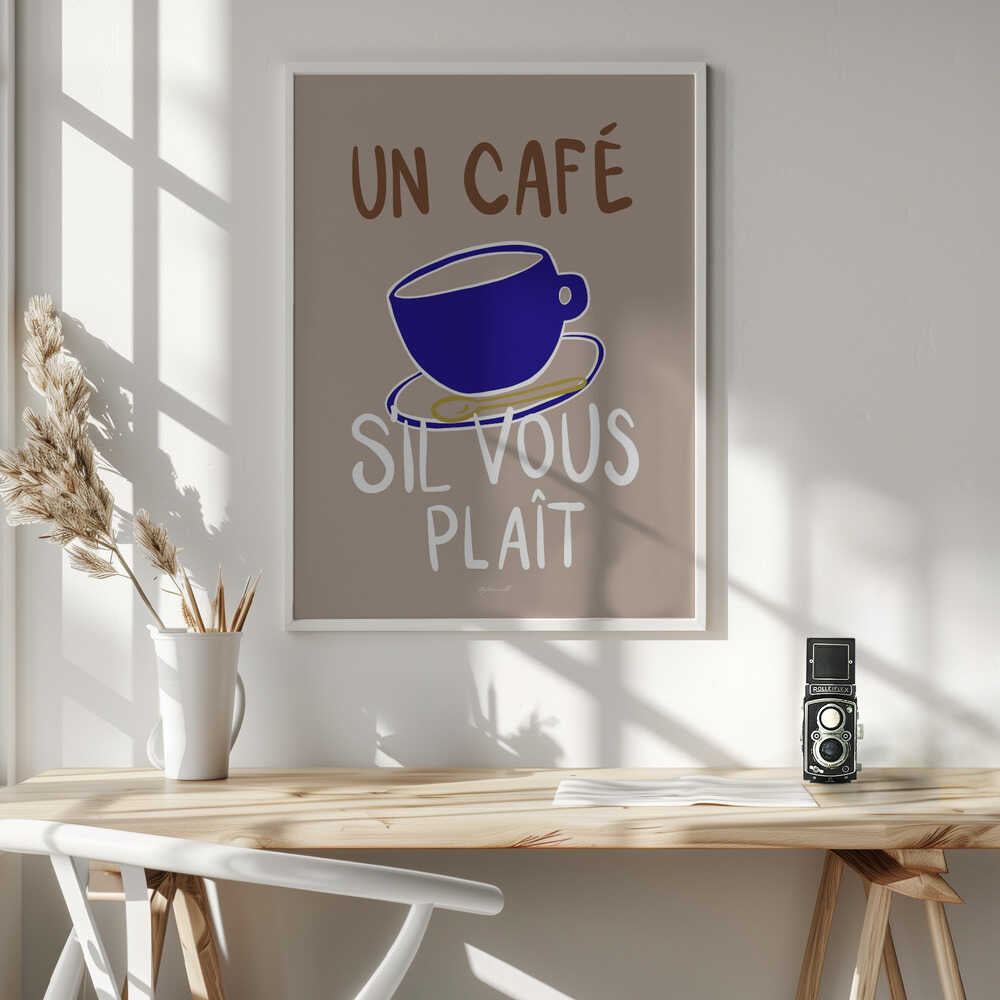 French Coffee Please Art Print UK — Abstract Minimal Wall Art — Kitchen — Wall It All Prints