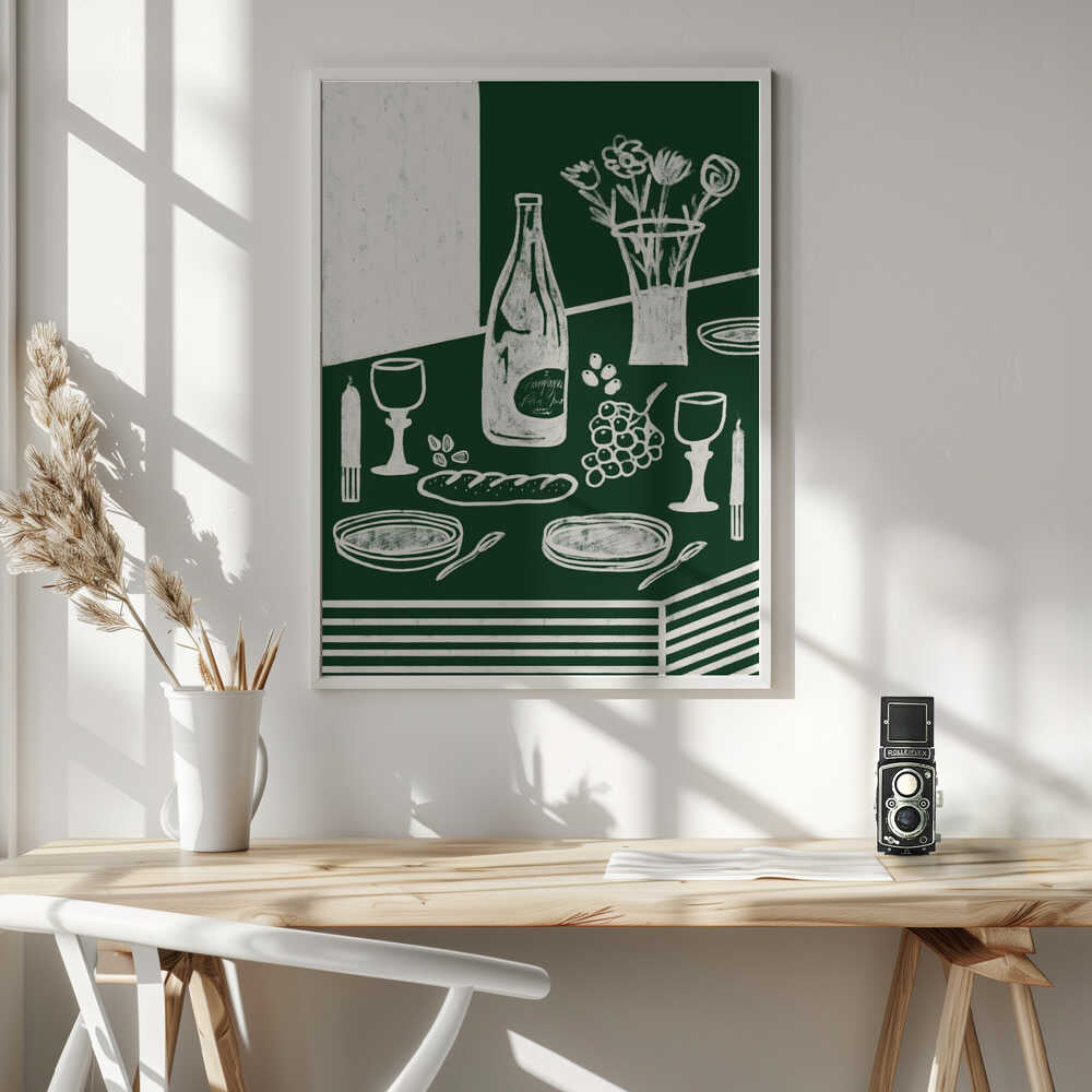 Rustic Dinner Table Art Print UK — Botanical Fresh Wall Art — Kitchen — Wall It All Prints