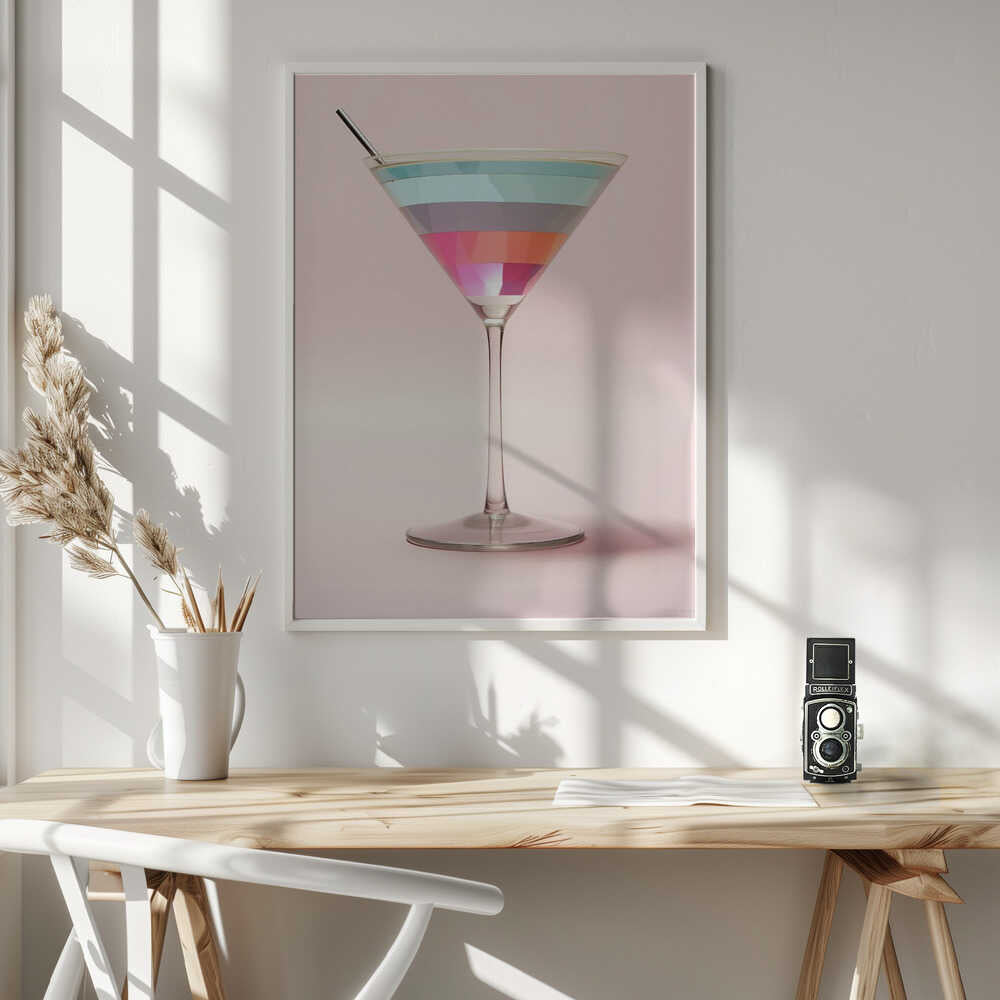 Colorful Martini Glass Art Print UK — Abstract Vibrant Wall Art — Living Room — Wall It All Prints