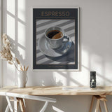 Espresso Morning Light Art Print UK — Dark Moody Dark Wall Art — Kitchen — Wall It All Prints