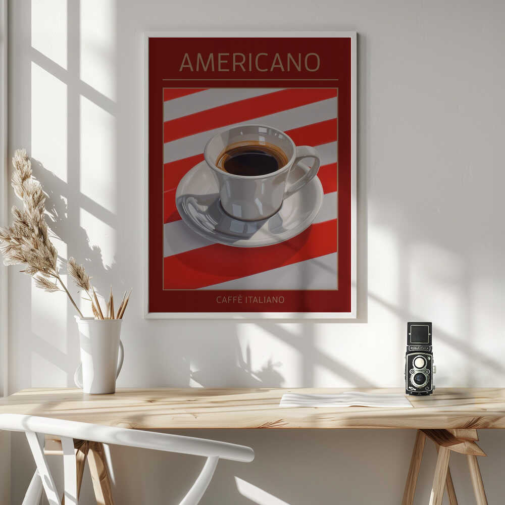 Classic Americano Coffee Art Print UK — Abstract Vibrant Wall Art — Kitchen — Wall It All Prints