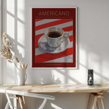Classic Americano Coffee Art Print UK — Abstract Vibrant Wall Art — Kitchen — Wall It All Prints