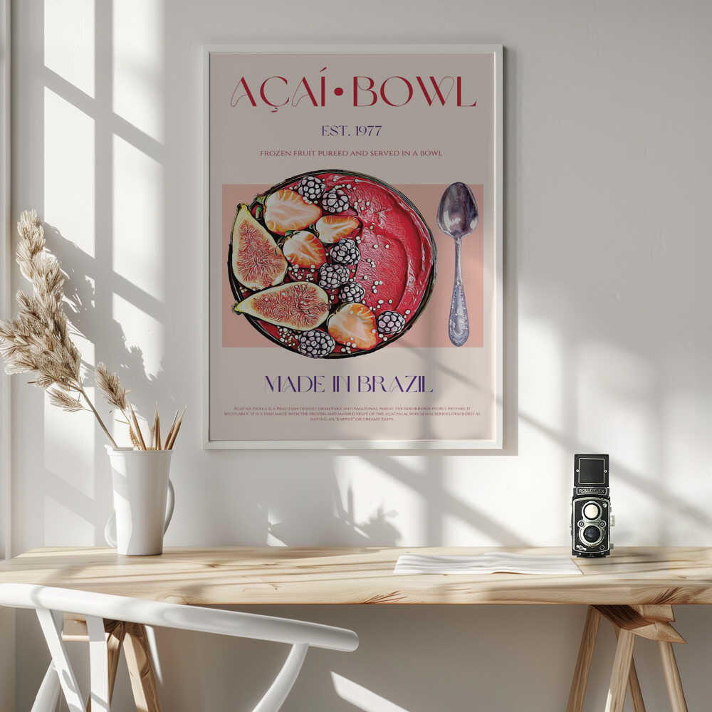 Vibrant Açaí Fruit Bowl Art Print UK — Food Vibrant Wall Art — Kitchen — Wall It All Prints